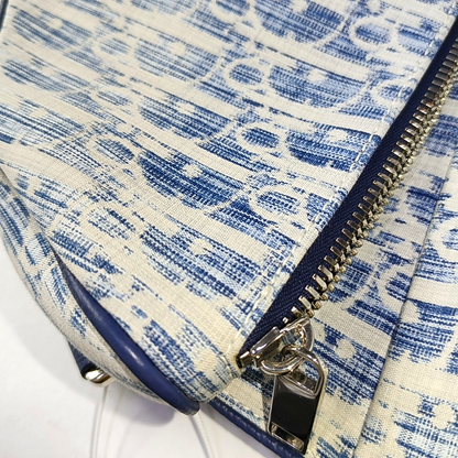 DIOR Saddle Medium Size Blue Fabric Saddle Bag Fanny Pack Crossbody Bag-(SKU)-962211429