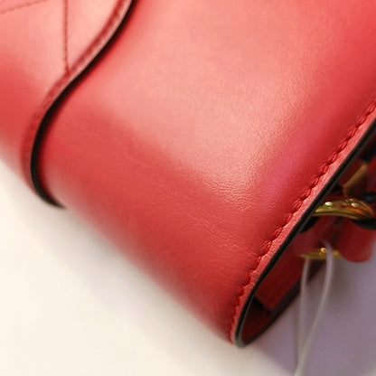 LOUIS VUITTON PONT 9 Red Calfskin Shoulder Bag Handbag Golden Hardware-(SKU)-966331663