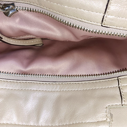 COACH Tote bag Beige Leather Single Shoulder Bag Handbag Silver Hardware-(SKU)-14076093