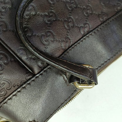 GUCCI Tote bag Dark Brown Cowhide Monogrammed Quilted Single Shoulder Bag Handbag Crossbody Golden hardware Removable shoulder strap-(SKU)-946858648