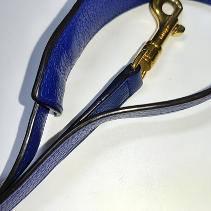 CELINE TRAPEZE Small size Blue Calfskin Swing Bag Single Shoulder Bag Handbag Golden hardware Removable shoulder strap-(SKU)-14291414