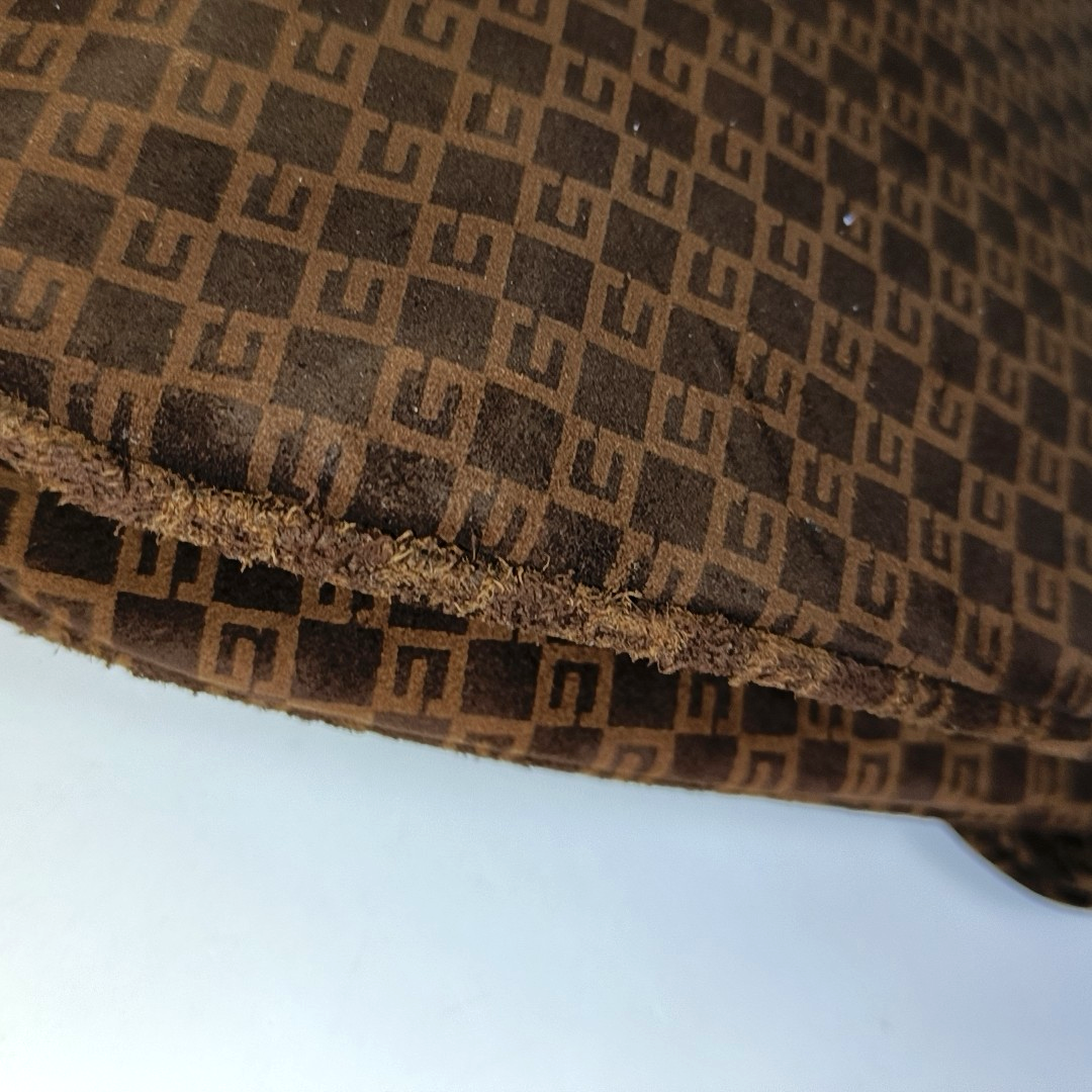 GUCCI Deep Brown Velvet Leather Single Shoulder Bag Golden hardware-(SKU)-13814601