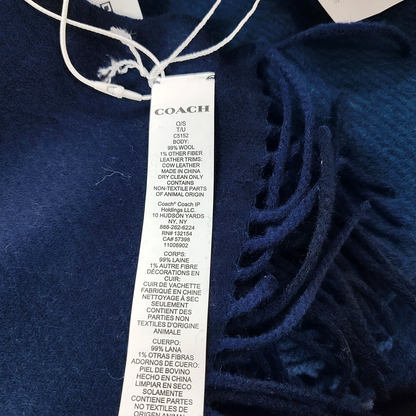 COACH Blue wool scarf-(SKU)-931700877