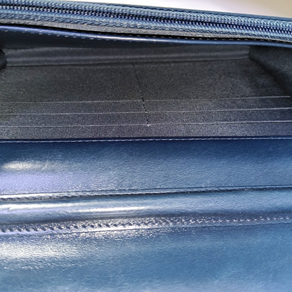 CHANEL MEDAL ENVELOPE Dark Blue Calfskin Quilted V-Shape Shoulder Bag with Gold Hardware-(SKU)-963604002