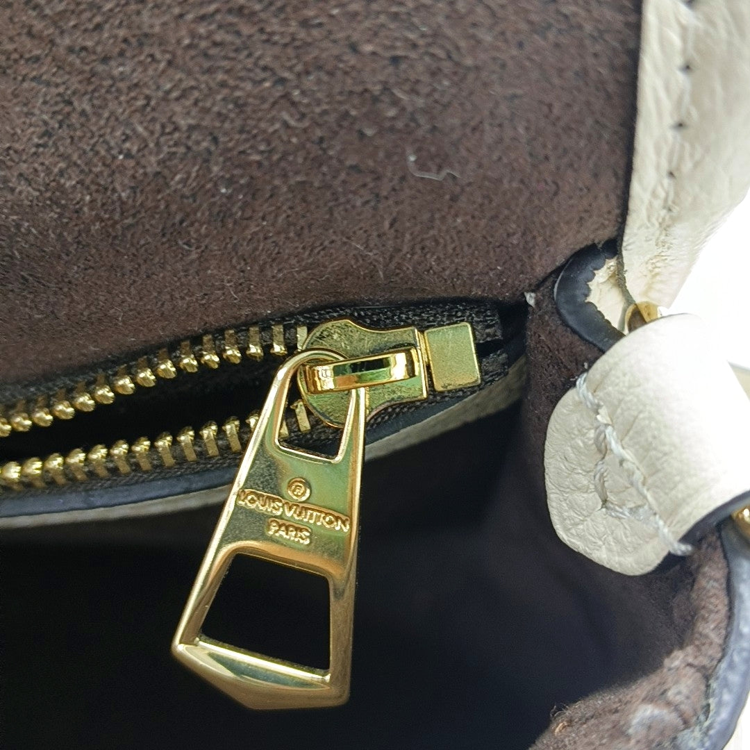 LOUIS VUITTON DIANE Beige Calfskin Monogram Crossbody Shoulder Bag with Detachable Strap and Golden Hardware, 2 Straps-(SKU)-970862956