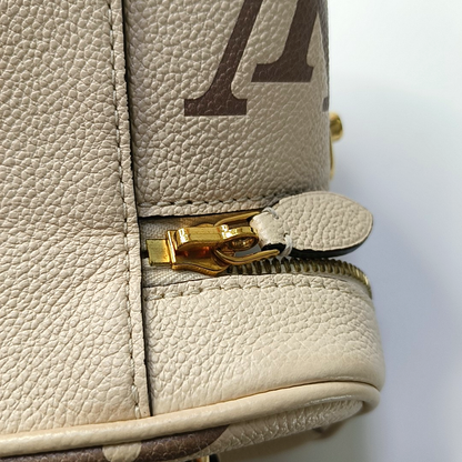 LOUIS VUITTON NICE Small Beige Calfskin Monogram Embossed Shoulder Bag Tote Bag Crossbody Bag Gold Hardware Removable Strap-(SKU)-964789653