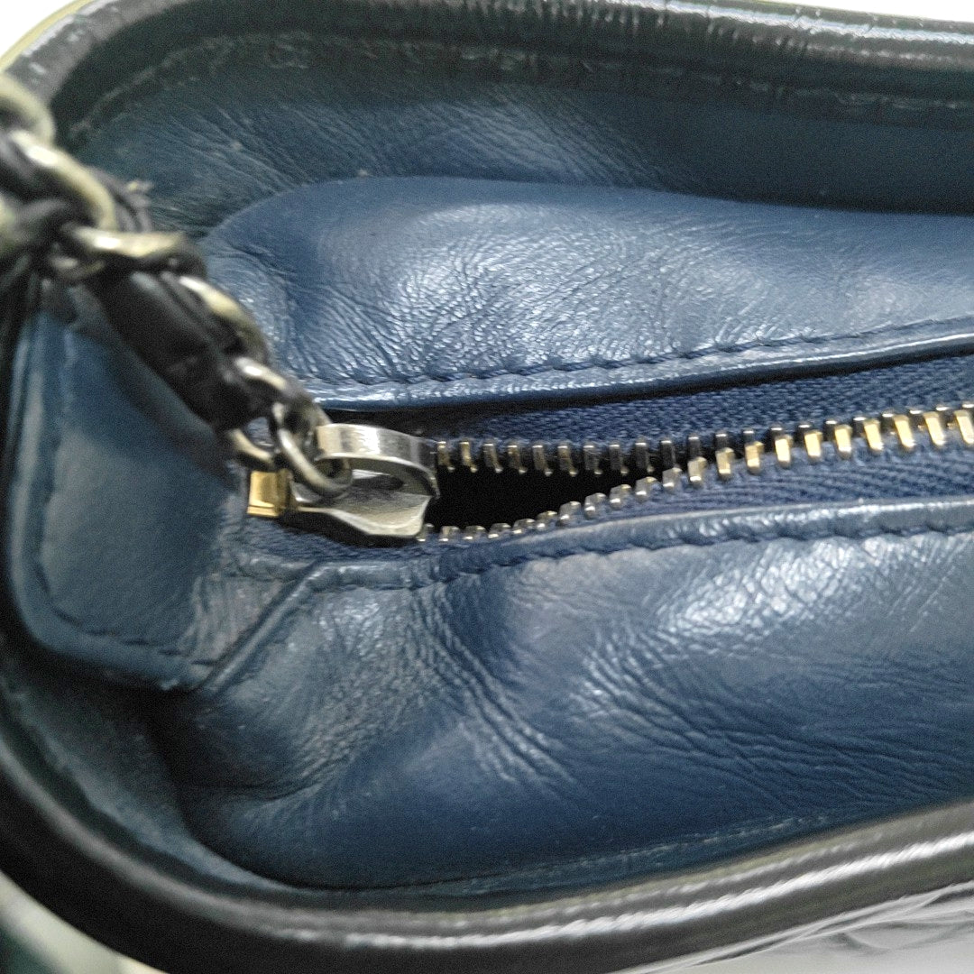 CHANEL GABRIELLE Small Dark Blue Quilted Leather Hobo Shoulder Bag Crossbody Bag Tote with Detachable Strap-(SKU)-966423917