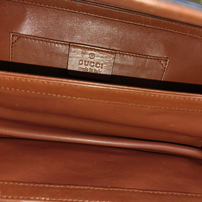GUCCI Brick Red Cowhide Crossbody Bag Golden hardware Removable shoulder strap-(SKU)-935412398