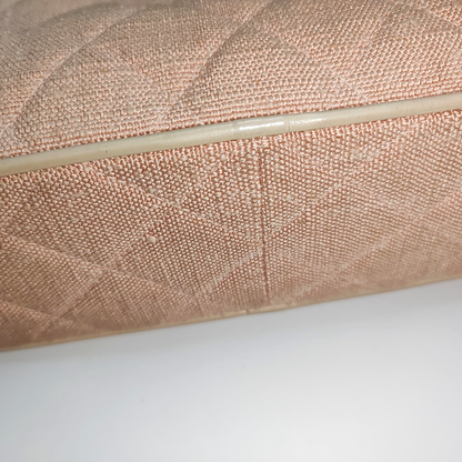 CHANEL VINTAGE HOUSE Pink Canvas Quilted Matelassé Shoulder Bag Crossbody Bag Golden Hardware Vintage-(SKU)-935345202