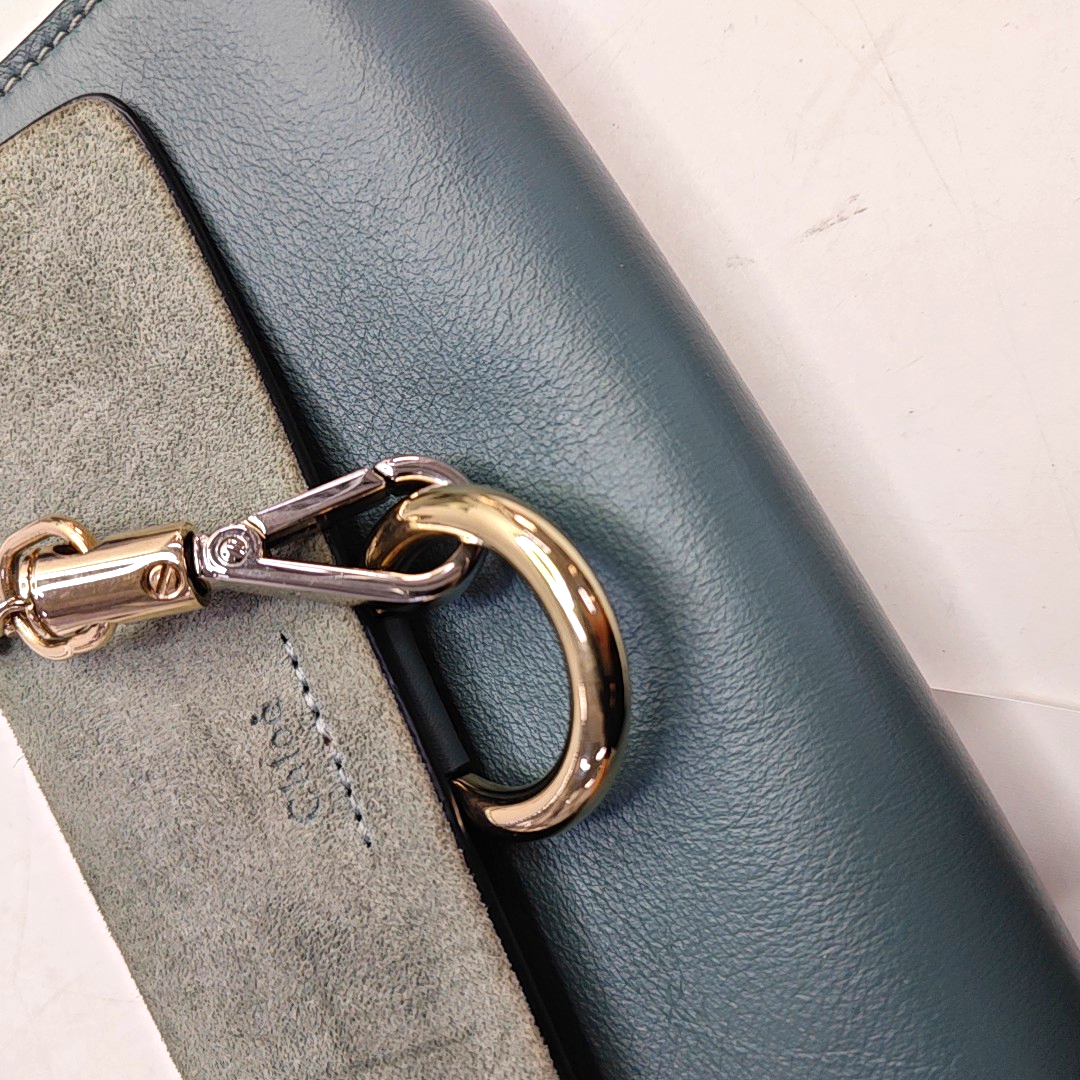 Chloé Faye Color block cowhide crossbody bag shoulder bag Golden Silver Hardware Removable shoulder strap-(SKU)-957041117