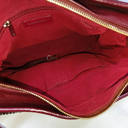CHANEL GABRIELLE Medium Size Red Tweed Bag Shoulder Bag Crossbody Bag Golden Silver Ruthenium Hardware 25 Opening Removable Strap-(SKU)-959578060