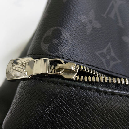 LOUIS VUITTON DISCOVERY Small Black Leather Monogram Double Shoulder Bag Tote Bag Silver Hardware-(SKU)-968889850