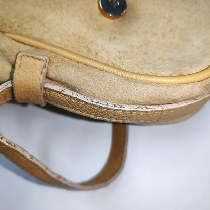 GUCCI Khaki Calf Leather Crossbody Shoulder Bag Golden hardware-(SKU)-935860527