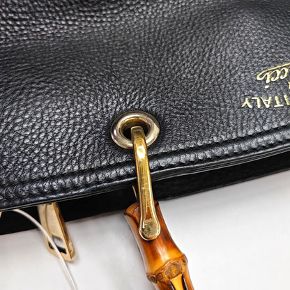 GUCCI Bamboo 1947 Black Cowhide Bamboo Bag - Handbag, Shoulder Bag, Crossbody Bag Golden Hardware-(SKU)-972998031