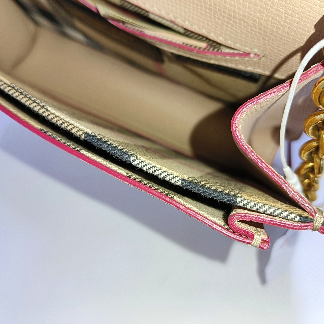 BURBERRY Macken Small size Khaki Cowhide Crossbody Single Shoulder Bag Golden hardware-(SKU)-957870799