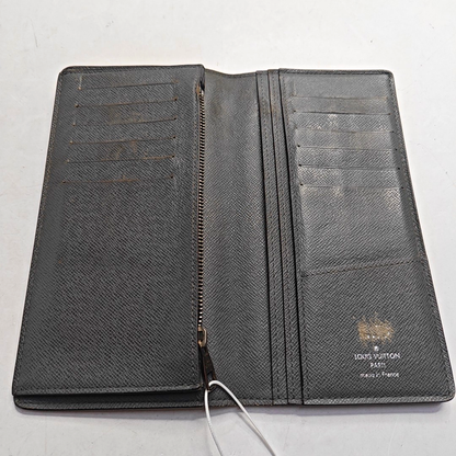 LOUIS VUITTON BRAZZA Gray Cowhide Wallet Silver Hardware-(SKU)-948585985