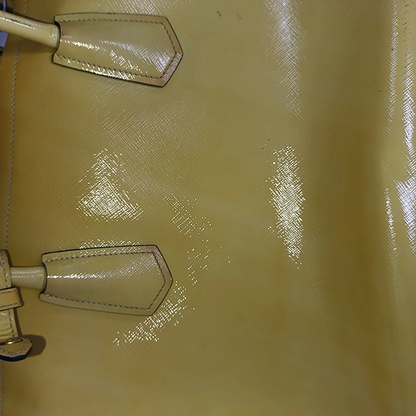 PRADA Double Yellow cowhide logo cross-grain shoulder bag Golden hardware Removable shoulder strap-(SKU)-945527362