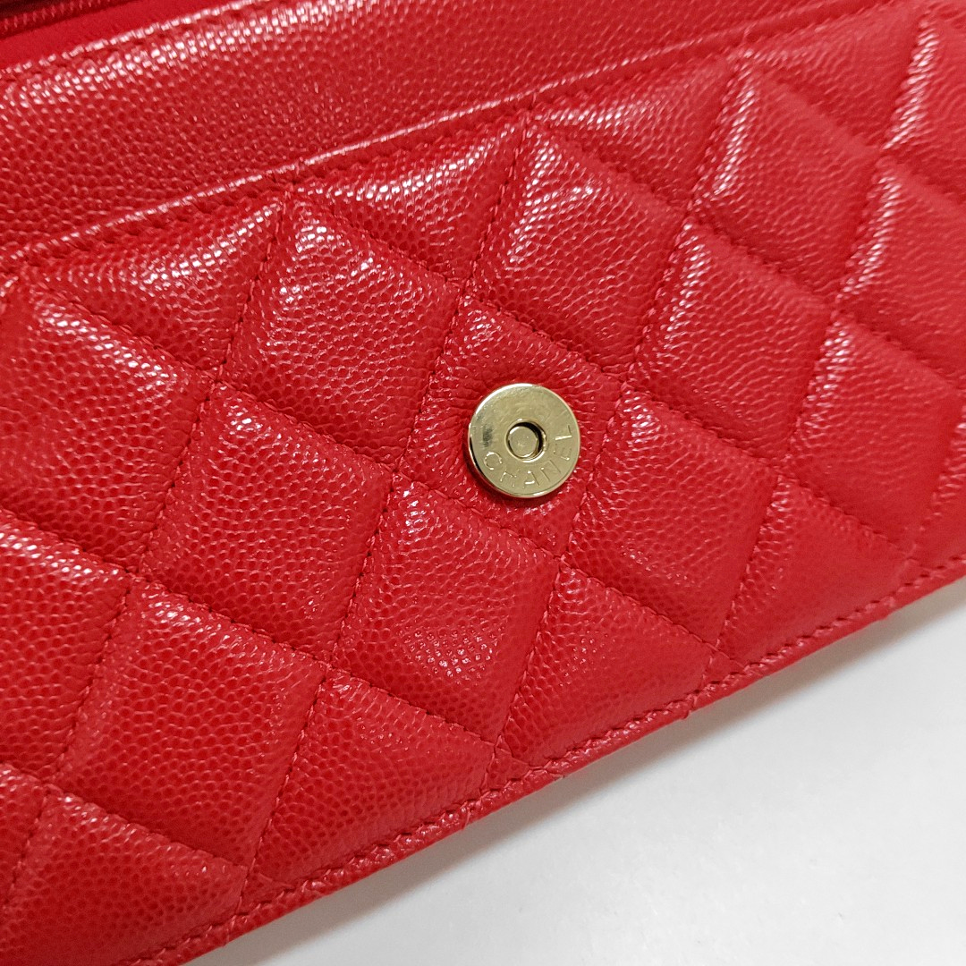 CHANEL WOC Orange Calfskin Quilted Crossbody Shoulder Bag Golden Hardware 28 Flap-(SKU)-957247135