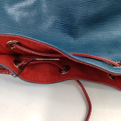 LOUIS VUITTON NOÉ Medium size 蓝色EPI牛皮水波纹Shoulder Bag Handbag Silver Hardware Removable shoulder strap-(SKU)-957681531