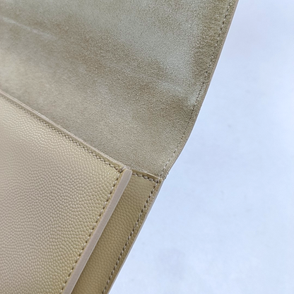 YSL Khaki Cowhide Handbag Golden hardware-(SKU)-948372708