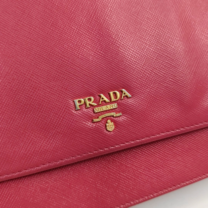 PRADA Red Cowhide Crosshatch Crossbody Bag Golden hardware Removable shoulder strap-(SKU)-953953662