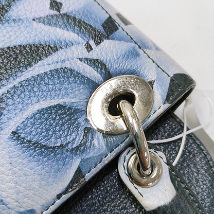 DIOR Diorissimo Mini Dark Green Leather Printed Lady Dior Bag Shoulder Bag Tote Bag with Detachable Strap-(SKU)-954451188