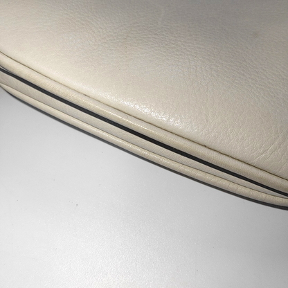 CELINE White Leather Single Shoulder Bag Golden hardware Removable shoulder strap-(SKU)-932491482