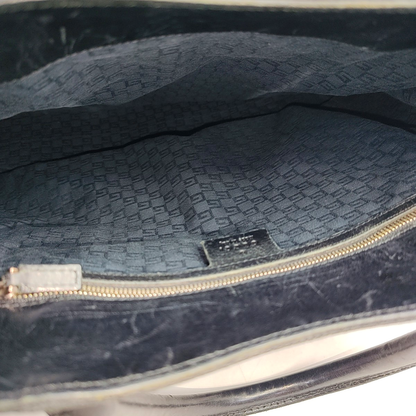 GUCCI Tote bag Black Canvas Quilted Cutout Tote Bag Silver Hardware-(SKU)-948087482