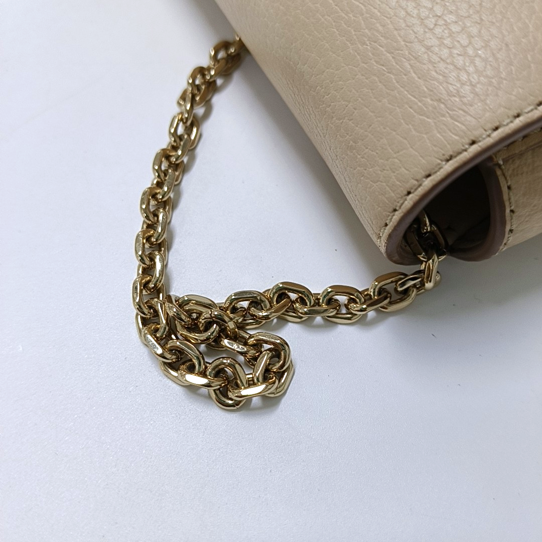 MCM MILLIE  Khaki coated canvas monogram laurel buckle shoulder bag/crossbody bag Golden hardware Removable shoulder strap-(SKU)-942977420