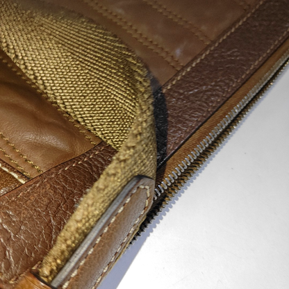 CELINE BOOGIE Brown Leather Quilted Single Shoulder Bag Crossbody Golden hardware-(SKU)-14448412