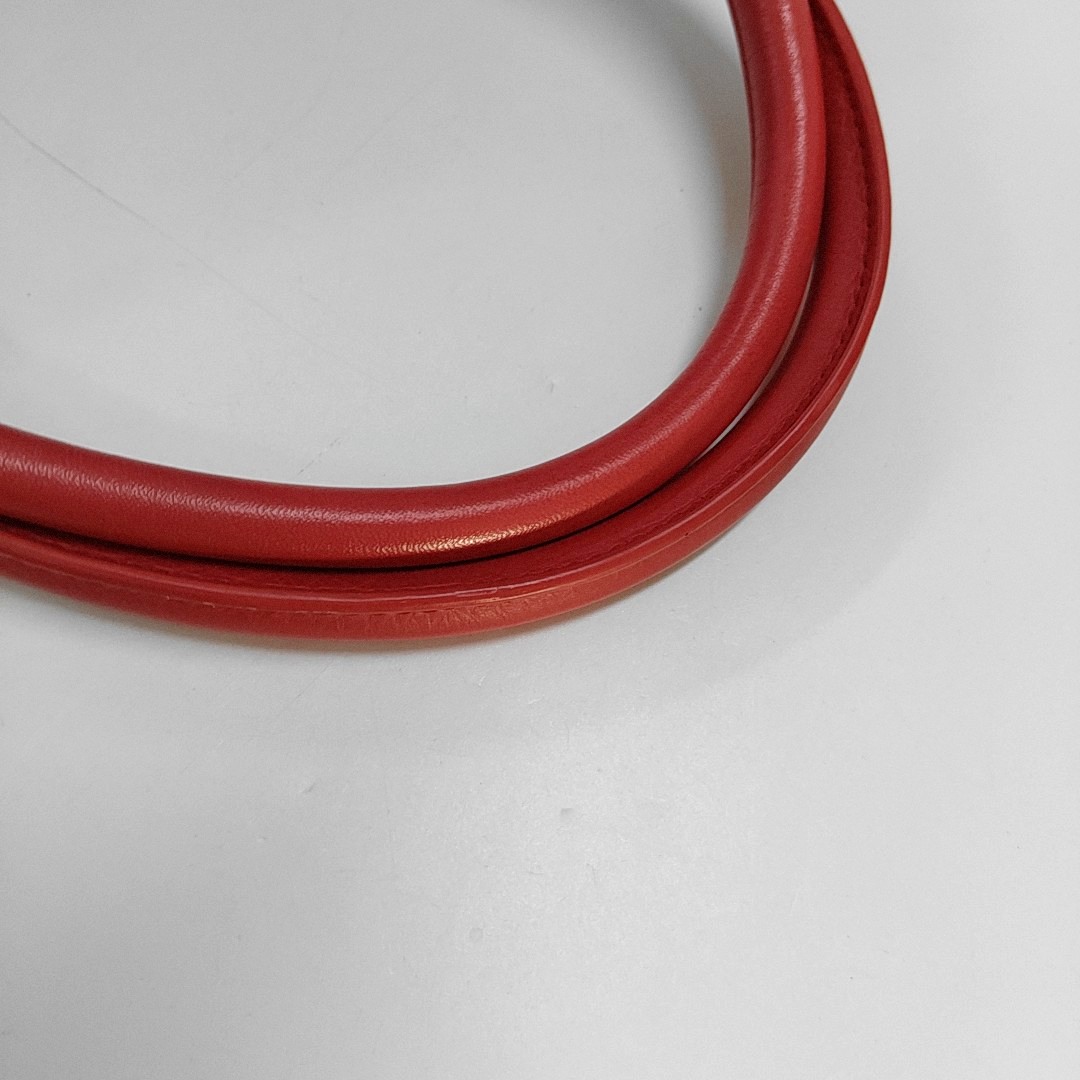 CHANEL CERF Red Textured Leather Tote Bag with Silver Hardware, 19 Compartments-(SKU)-958682844