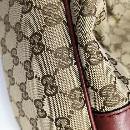 GUCCI Sukey Brown Canvas Old Flower Single Shoulder Bag Tote Bag Crossbody Bag Golden hardware-(SKU)-950557602