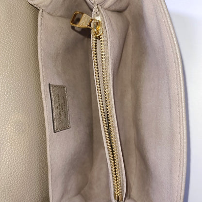 LOUIS VUITTON MÉTIS EAST WEST Elephant Grey Leather Monogram Embossed Messenger Bag Shoulder Bag Tote Bag Golden Hardware 2 Removable Shoulder Straps-(SKU)-965421523