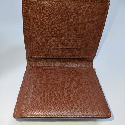LOUIS VUITTON ELISE Brown coated canvas vintage wallet Golden hardware Vintage model-(SKU)-953704307