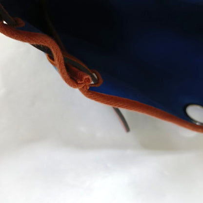 HERMÈS Herbag 31 Sea Blue Canvas Single Shoulder Bag Tote Bag Silver Hardware D Detachable Strap-(SKU)-969826701