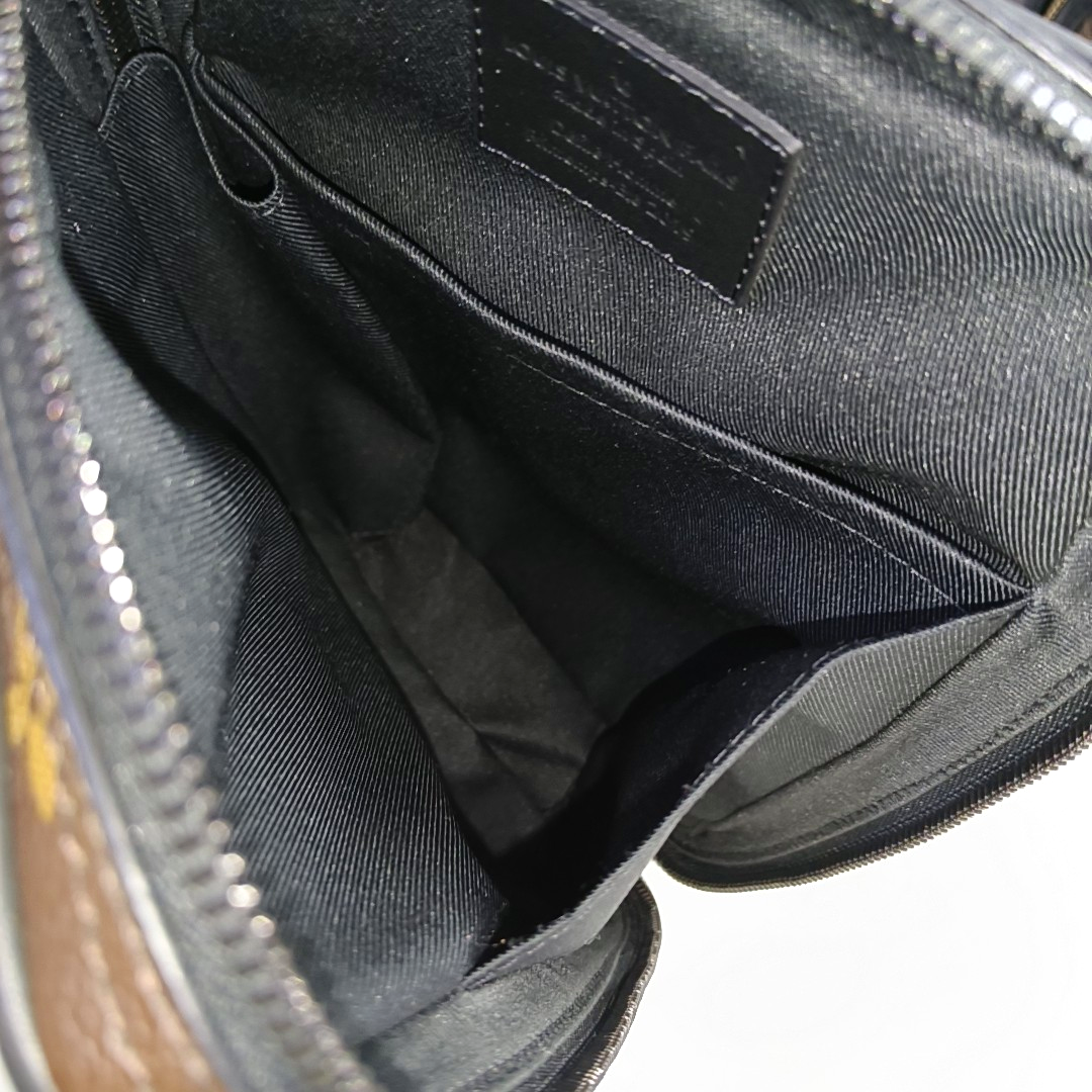 LOUIS VUITTON UTILITY SIDE Brown Coated Canvas Monogram Vernis Camera Bag Fanny Pack Crossbody Bag Shoulder Bag Adjustable Strap Black Hardware 2 Removable Shoulder Straps-(SKU)-945801614