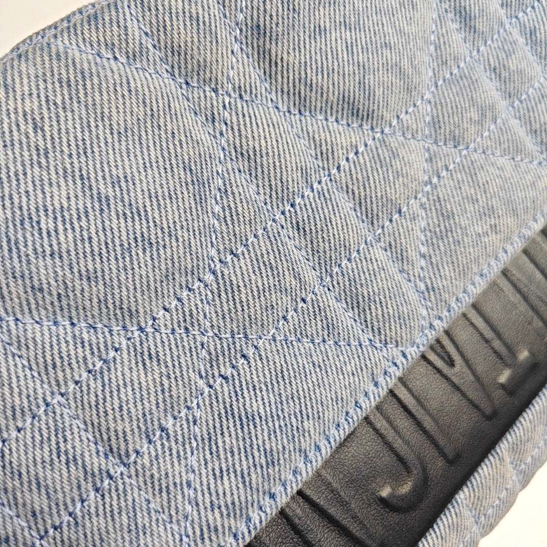 DIOR Dior Caro Medium Blue Denim Quilted Crossbody Shoulder Bag Tote Bag-(SKU)-966917875