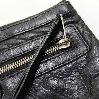 BALENCIAGA Classic City Black Sheepskin Studs Motorcycle Bag Handbag Crossbody Bag Single Shoulder Bag Silver Hardware-(SKU)-954613543
