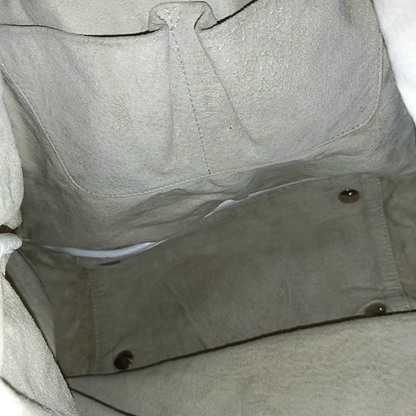 YSL ROADY White Leather Handbag Silver Hardware Sub-bag-(SKU)-942584962