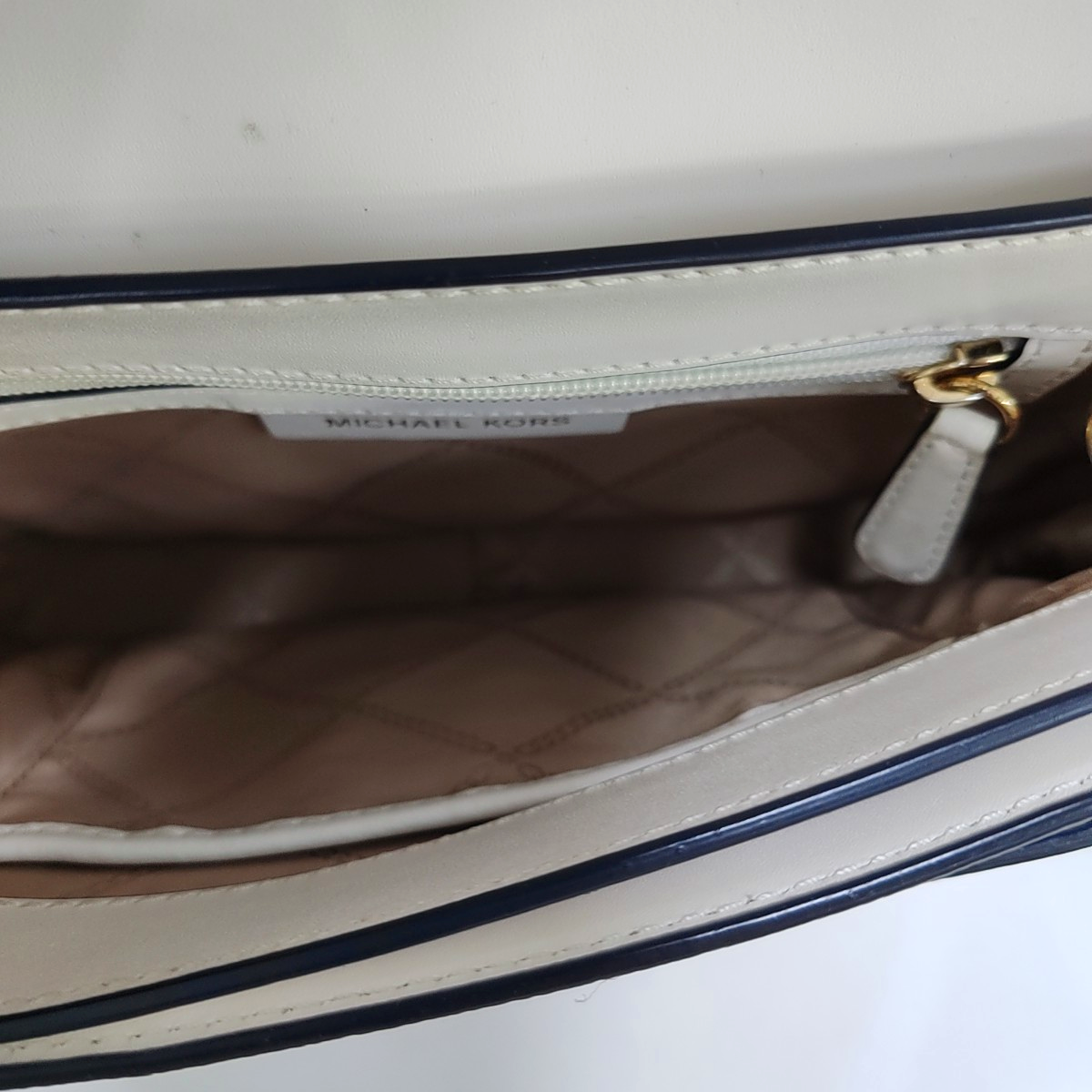 MICHAEL KORS Sloan Editor Blue Coated Canvas Monogrammed Crossbody Bag with Shoulder Strap and Handbag Golden hardware Removable shoulder strap-(SKU)-951791936