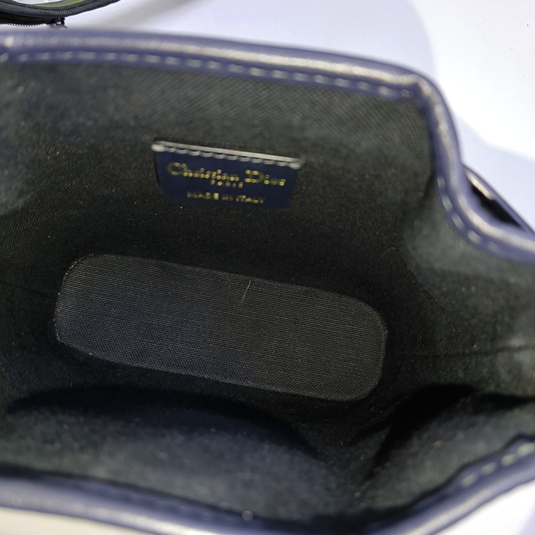 DIOR C'Est Dior Small Deep Blue Coated Canvas Monogram Shoulder Bag Crossbody Handbag Gold Hardware 2 Detachable Shoulder Straps-(SKU)-960717156