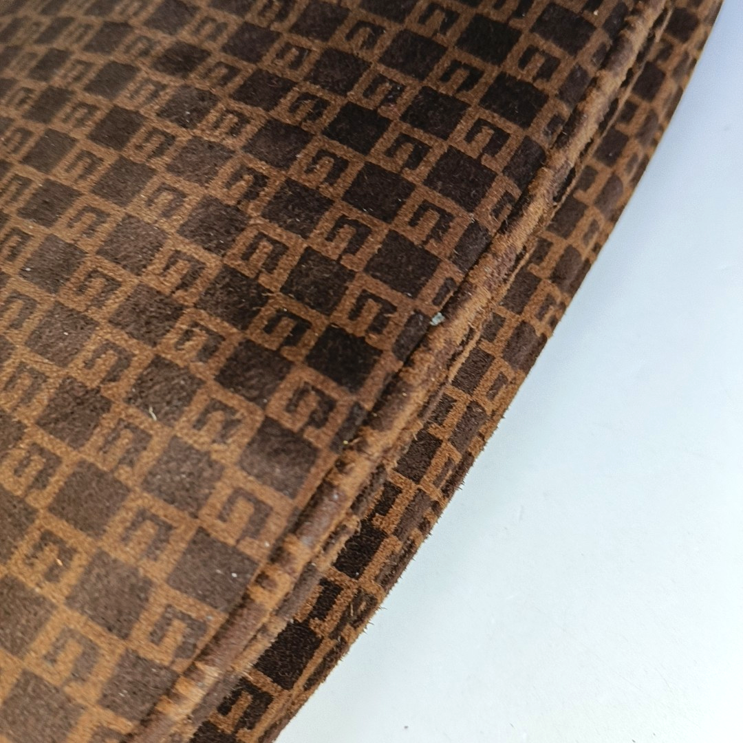 GUCCI Deep Brown Velvet Leather Single Shoulder Bag Golden hardware-(SKU)-13814601