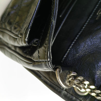 YSL NIKI Mini Black Leather Quilted V-Stitch Shoulder Bag Black Ruthenium Hardware-(SKU)-968856026