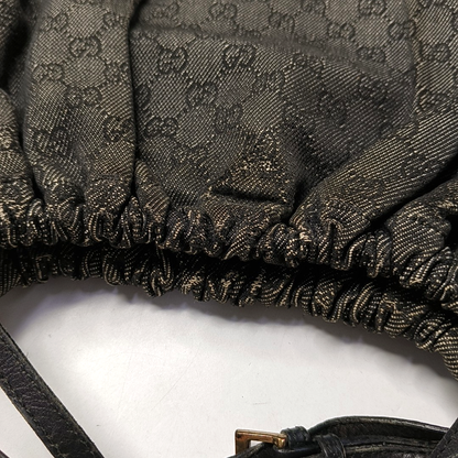 GUCCI Tote bag Dark Gray Canvas Monogrammed Handbag Golden hardware-(SKU)-948514581