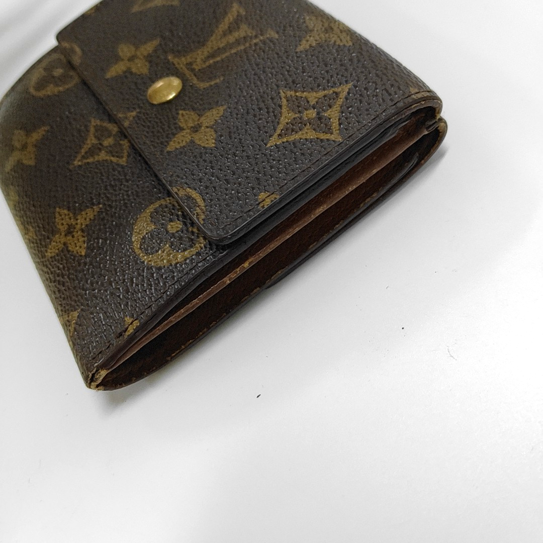 LOUIS VUITTON ELISE Brown coated canvas vintage wallet Golden hardware Vintage model-(SKU)-953704292