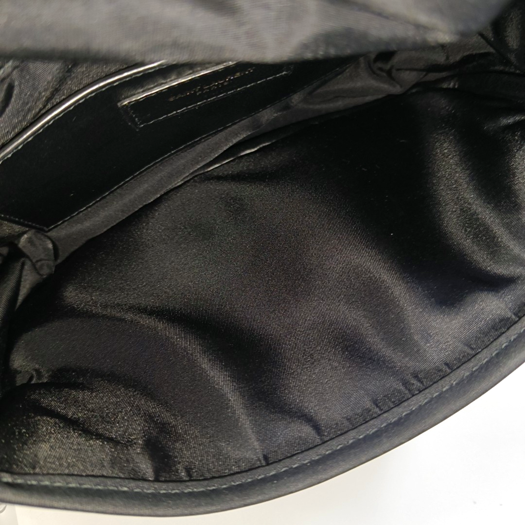 YSL NIKI Small Black Nylon Crossbody Bag with Black Hardware-(SKU)-956526732