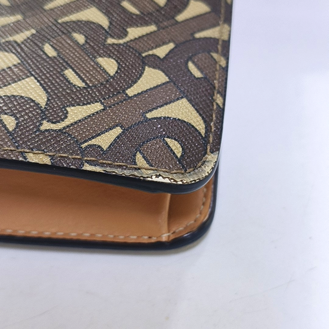 BURBERRY Robin 棕色涂层帆布TBSingle Shoulder Bag Crossbody Bag Silver Hardware Removable shoulder strap-(SKU)-960367103