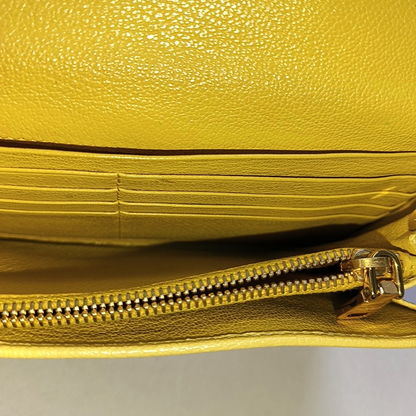 Miu Miu Love Yellow Cowhide Wallet Golden hardware-(SKU)-941953467