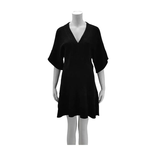 Chloé Scode Summer black viscose women's short-sleeve dress-(SKU)-935547515