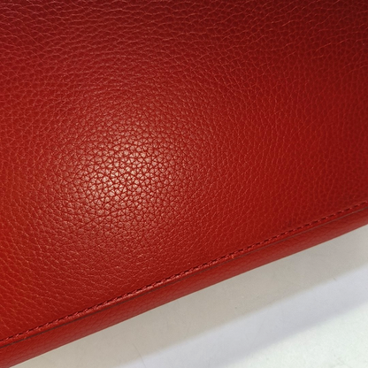 CELINE TRAPEZE Medium size Red Cowhide Swing Bag Single Shoulder Bag Handbag Golden hardware Removable shoulder strap-(SKU)-950729594